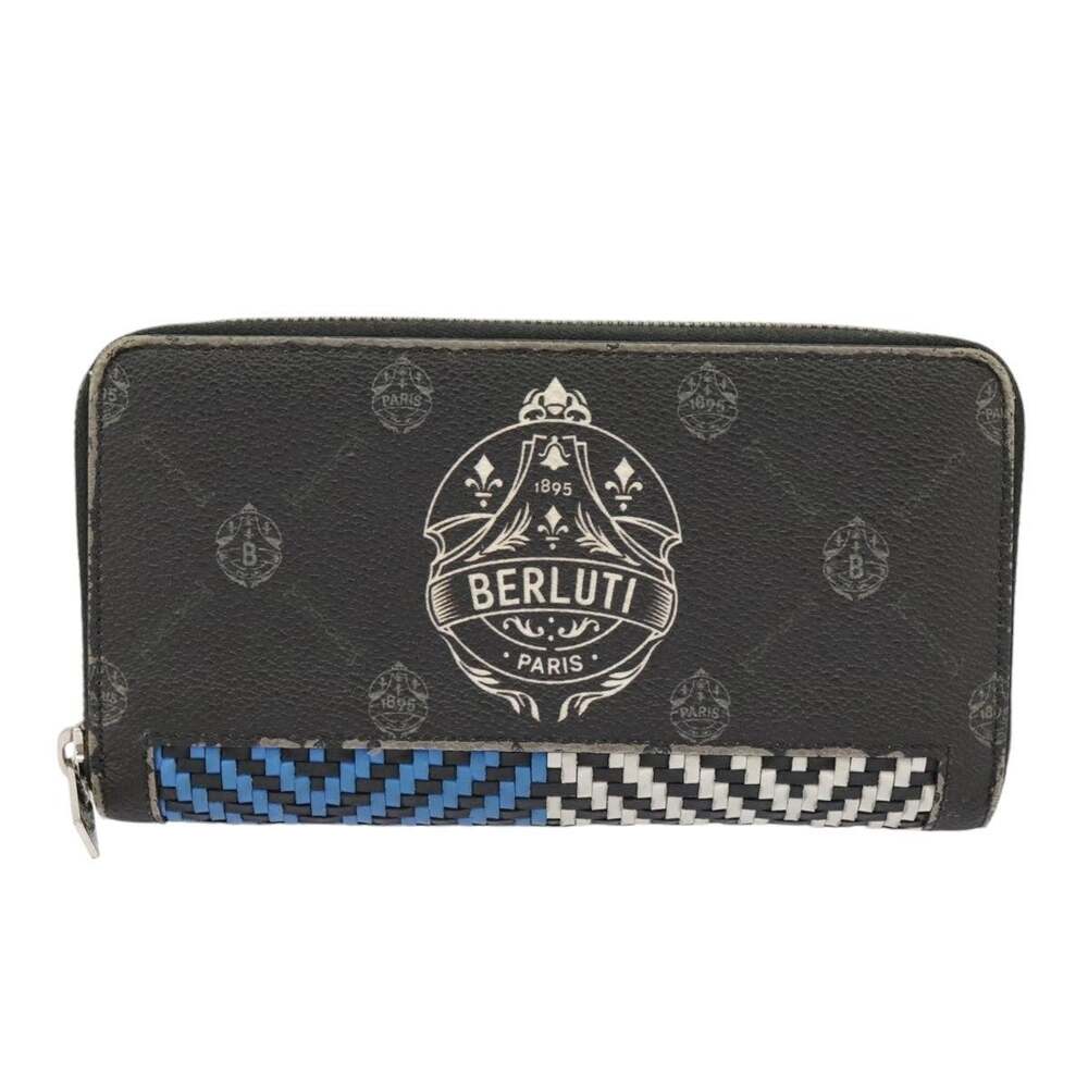 Berluti Leather Long Wallet Black